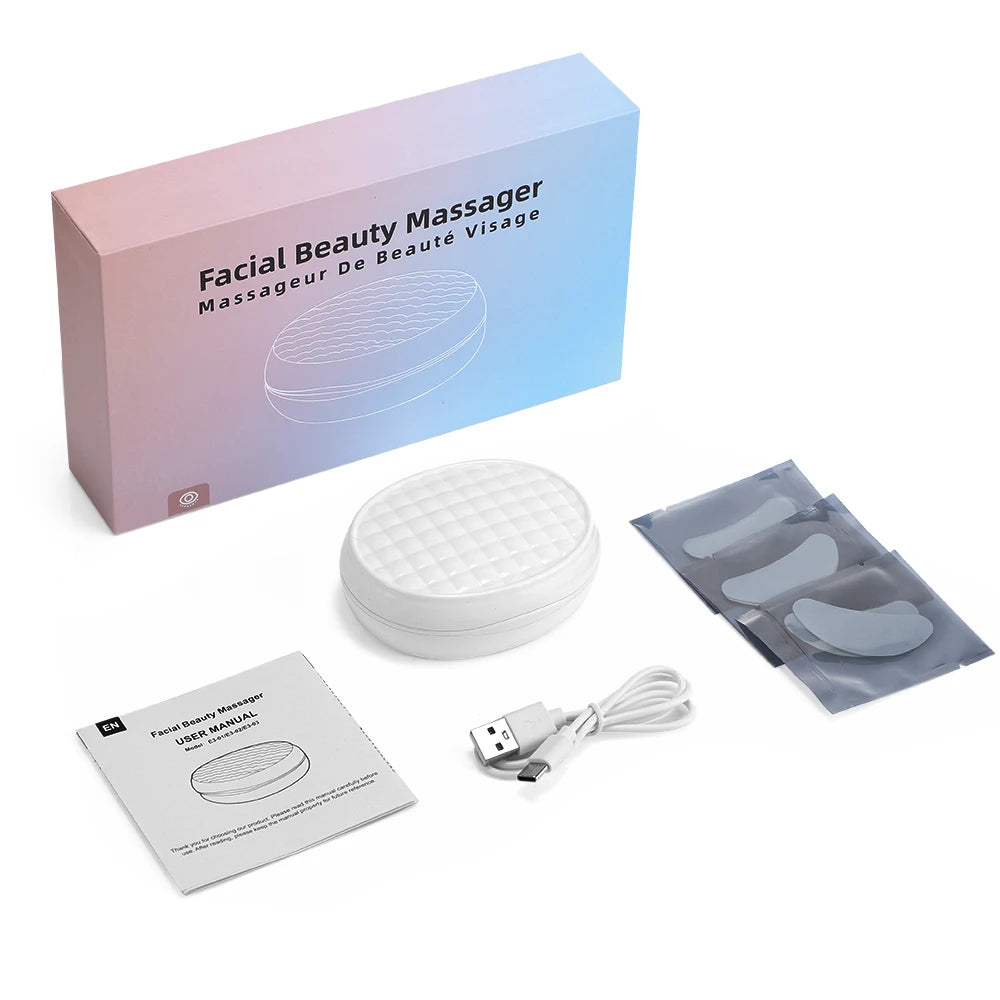 Led Red Light Eye Massager, Care Therapy, Ems Pulse, Microcurrent, Relieve Fatigue, Reduce Dark Circles, Lines, Puffiness, Anti-Wrinkle