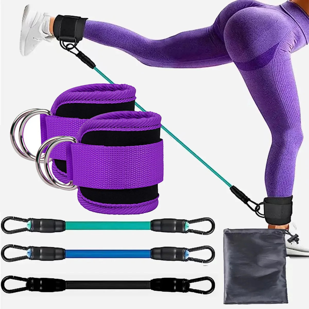 Resistance Bands Set, Ankle Straps, Adjustable Foot Support, Padded Cuff, Ankle Weights, Leg Training Brace, Yoga Sport Gym Equipment