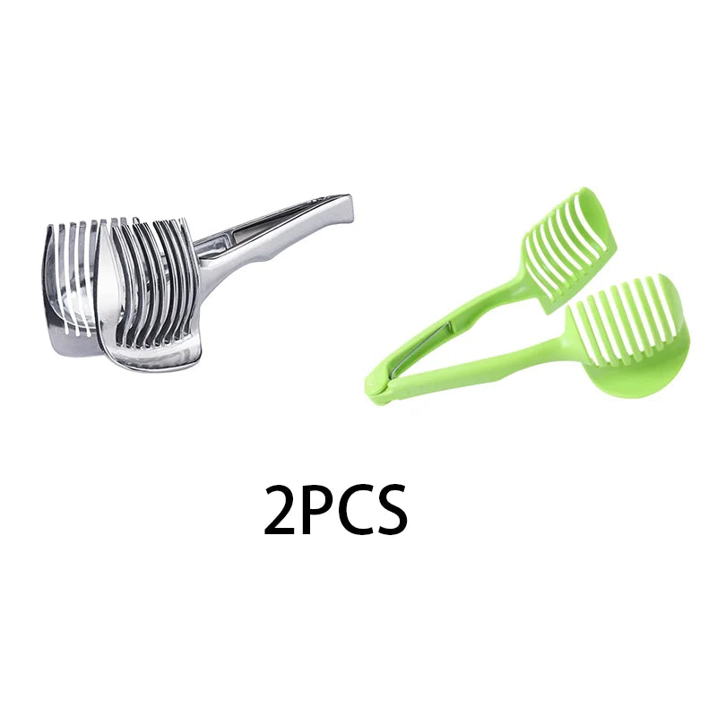 Stainless Steel Fruit Slicer, Orange Lemon Tomato Cutting Tongs, Kitchen Accessory