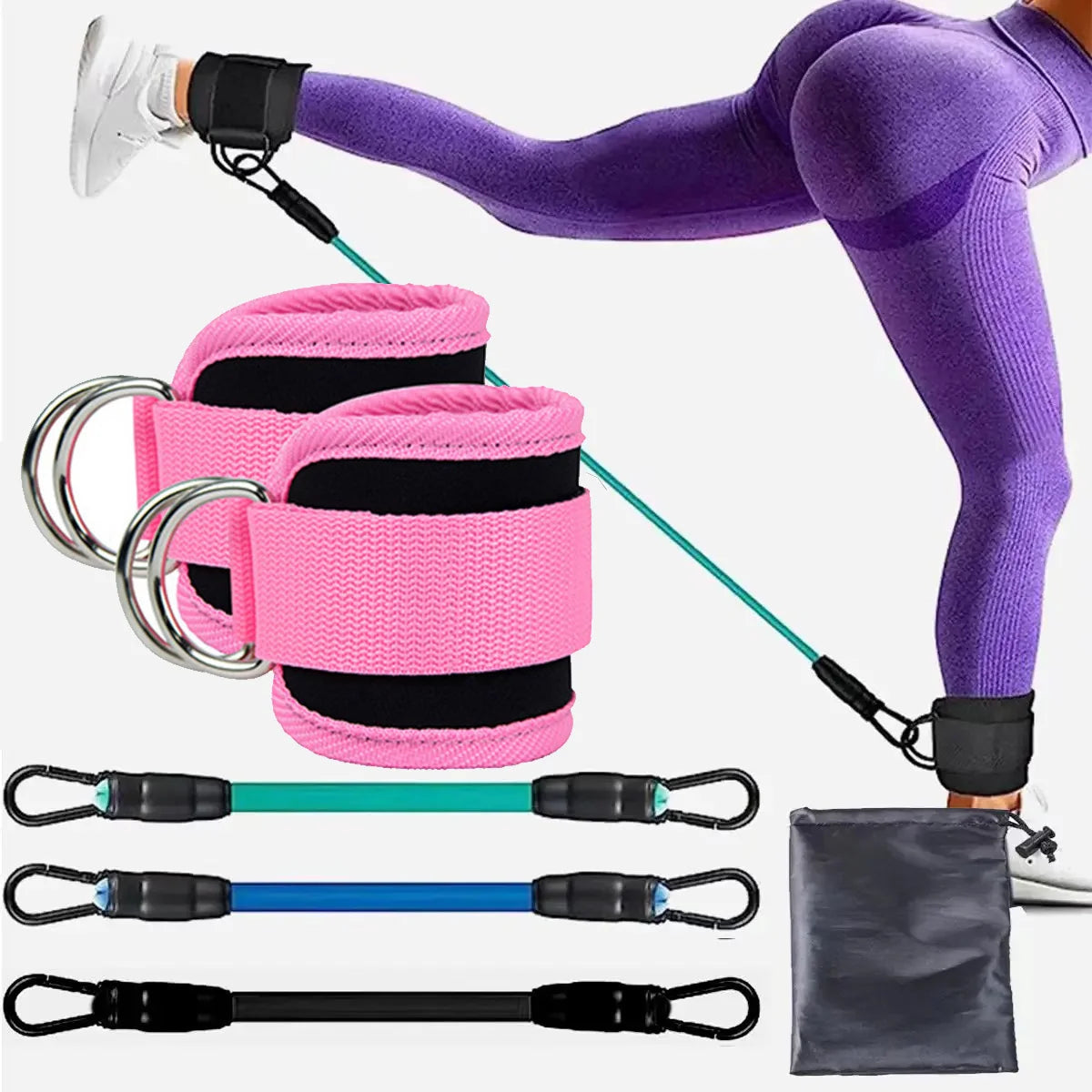 Resistance Bands Set, Ankle Straps, Adjustable Foot Support, Padded Cuff, Ankle Weights, Leg Training Brace, Yoga Sport Gym Equipment