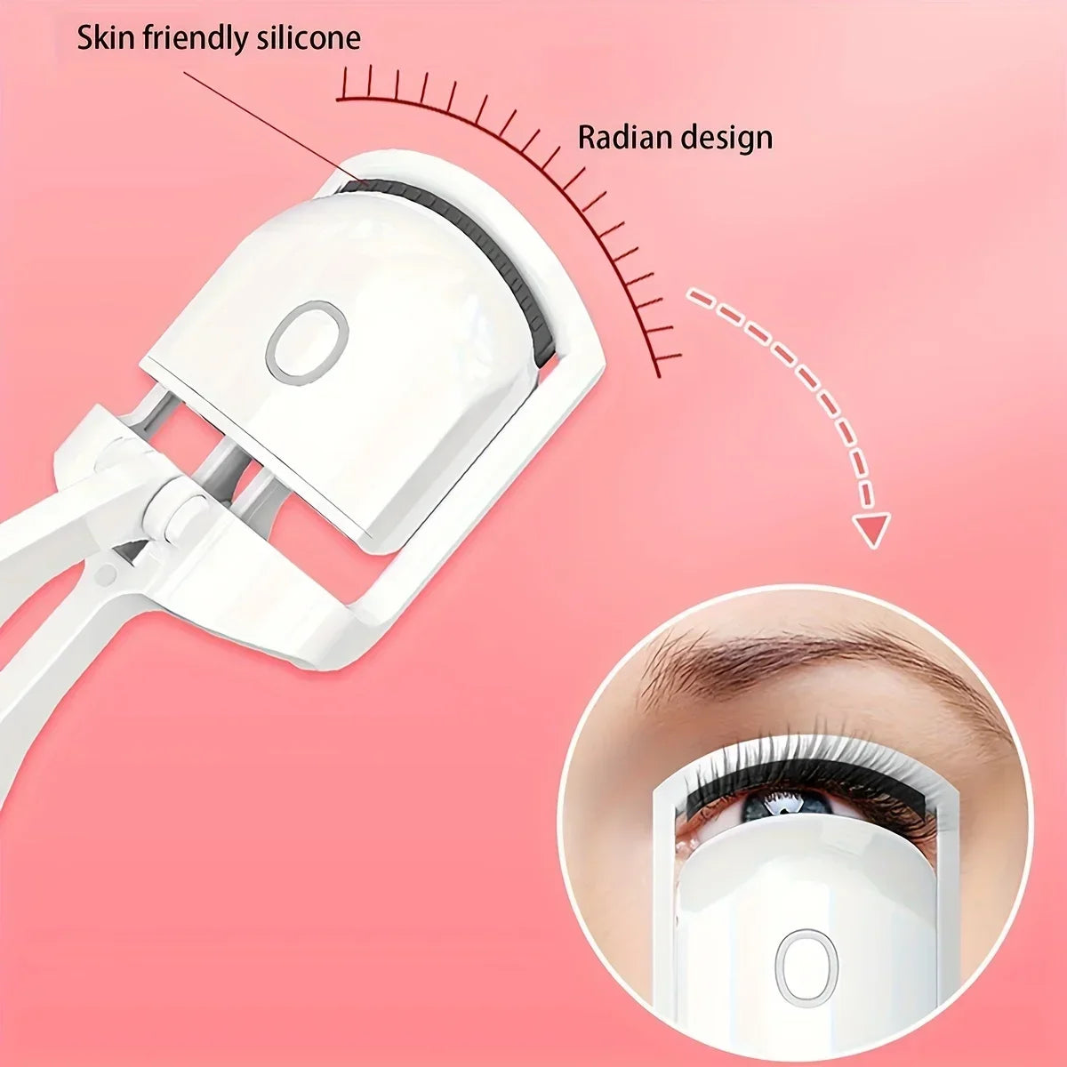 1pc Portable Electric Eyelash Curler, Professional Battery Operated Eyelash Curler for Effortless Eyelash Styling