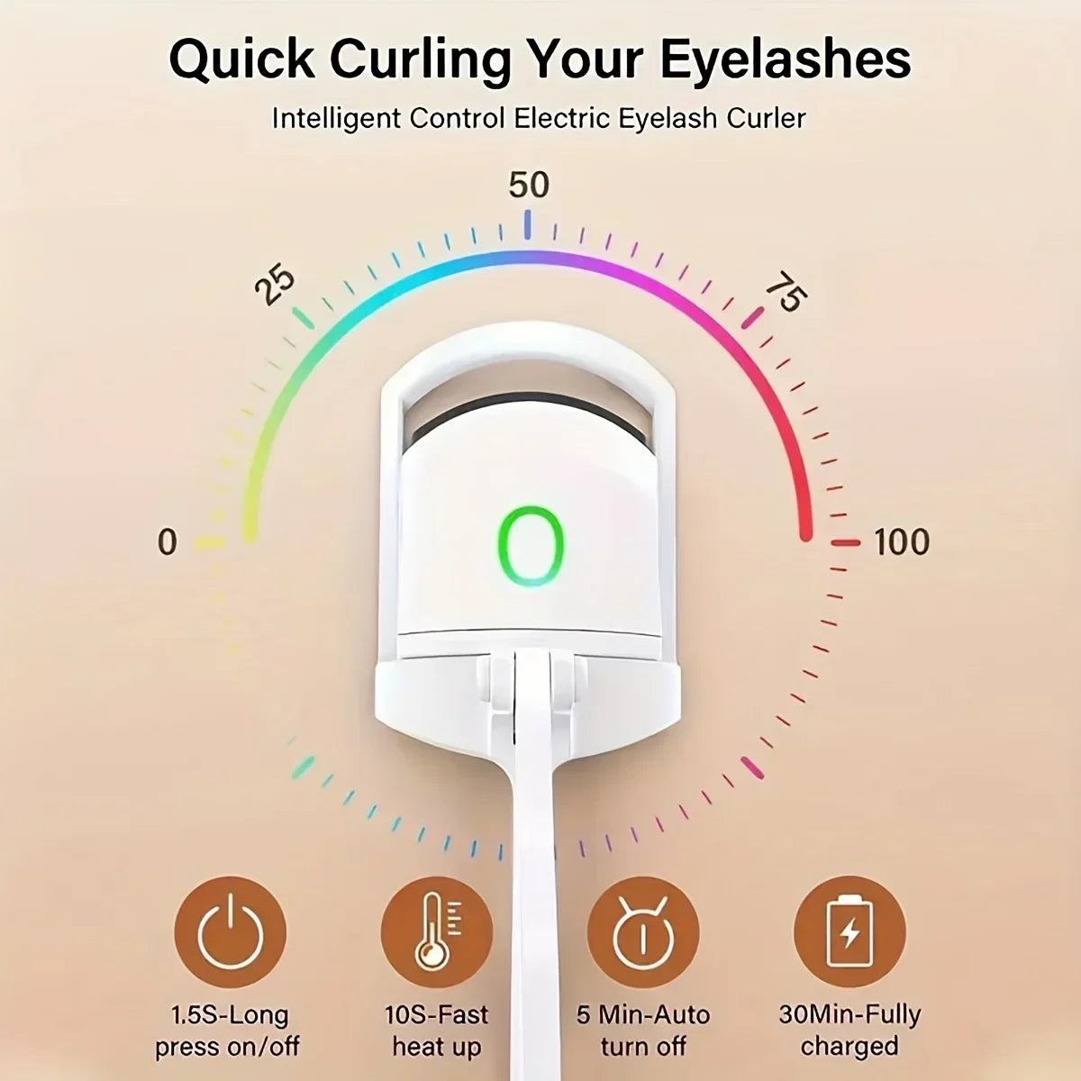 1pc Portable Electric Eyelash Curler, Professional Battery Operated Eyelash Curler for Effortless Eyelash Styling