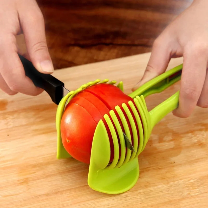 Stainless Steel Fruit Slicer, Orange Lemon Tomato Cutting Tongs, Kitchen Accessory