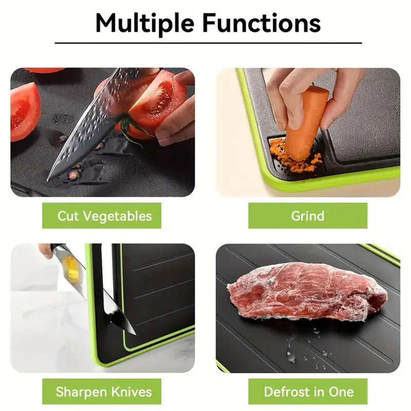 4 in 1 Defrosting Board, Miracle Melt Defrosting Board, Defrosting Tray, Double-Sided Cutting Board, for Defrosting Meat and Food