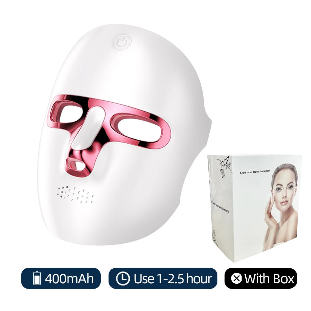 Foreverlily LED Facial Mask Rechargeable Facial Beauty Mask Machine 7 Colors LED Photon Skin Care Firming Rejuvenation Tool