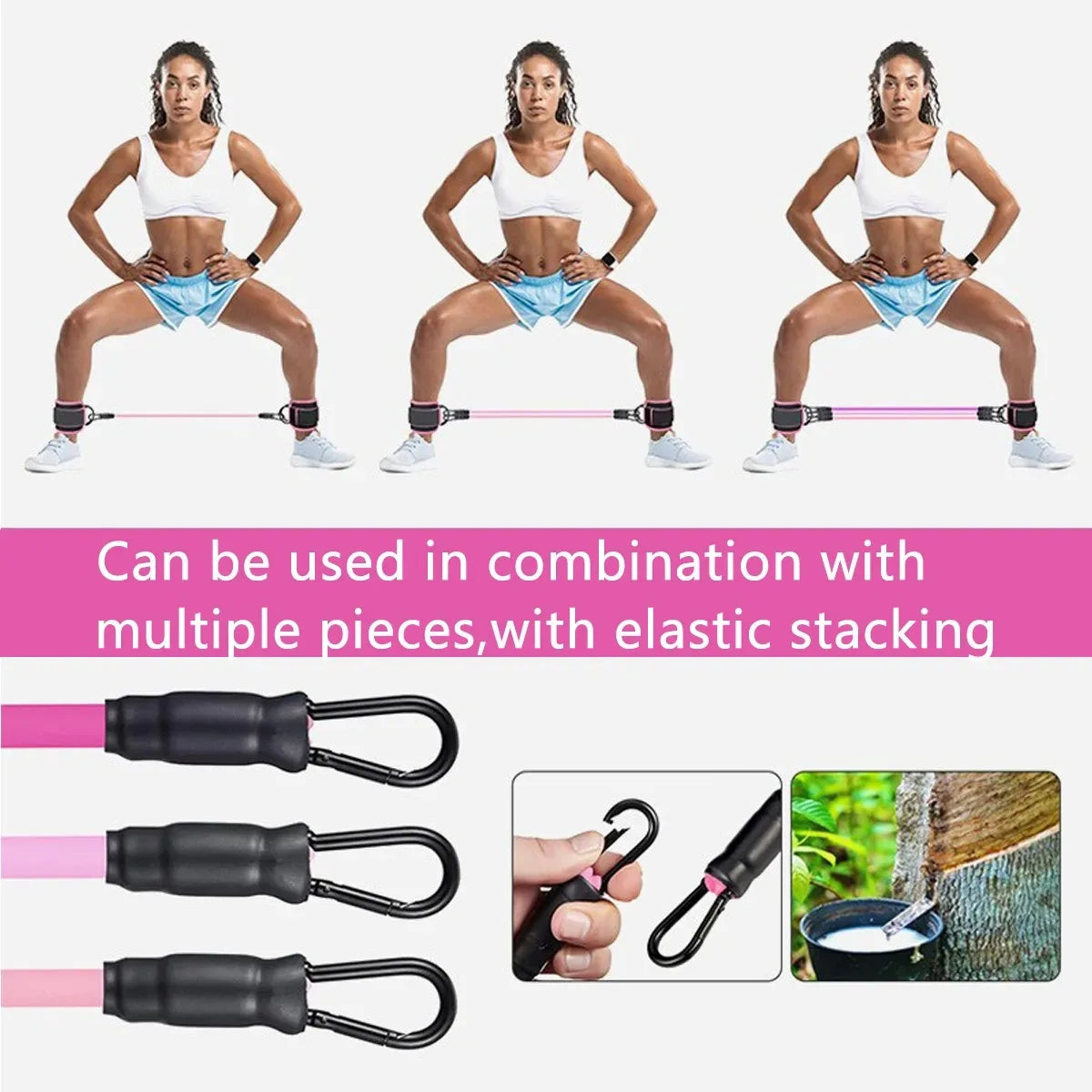 Resistance Bands Set, Ankle Straps, Adjustable Foot Support, Padded Cuff, Ankle Weights, Leg Training Brace, Yoga Sport Gym Equipment