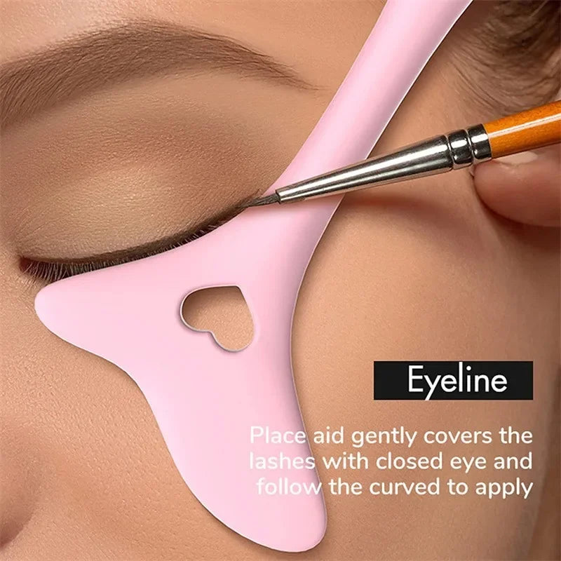 Multifunctional Silicone Eyeliner Stencil Wing Tips Drawing Aid Lipstick Wearing Helper Reusable Makeup Tools Wholesale