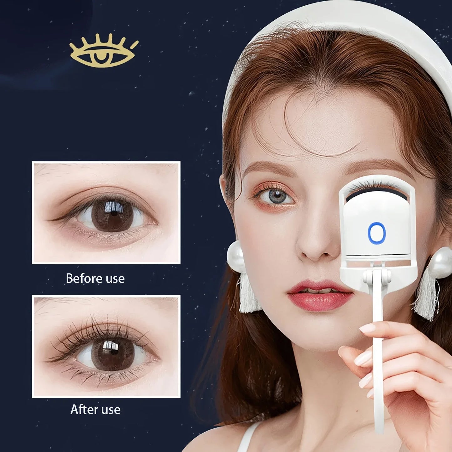 1pc Portable Electric Eyelash Curler, Professional Battery Operated Eyelash Curler for Effortless Eyelash Styling