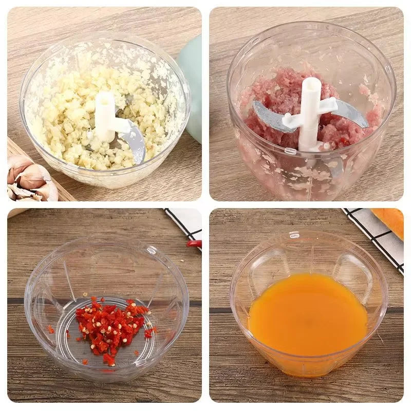 500/900ML Garlic Chopper Meat Grinder Manual Rotate Vegetable Cutter Mincer Slicer Fruit Garlic Crusher Kitchen Gadget Blenders