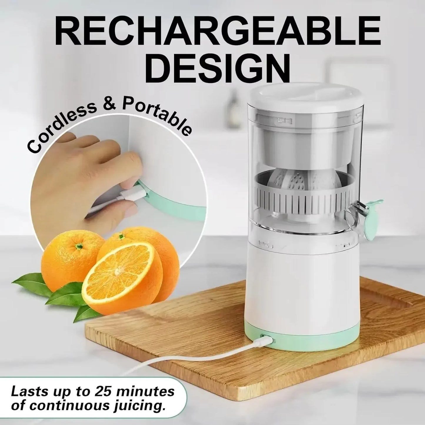Fully Automatic Fruit Extractor, Household Juicer, Portable Juice Machine, Residue Separation, Two-Way Spiral Juicer Cup