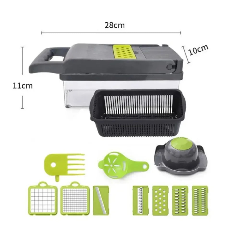 Multifunctional Vegetable Chopper with Handle, Food Grater, Slicer, D479, 14/16 in 1 Cutter, Kitchen Items