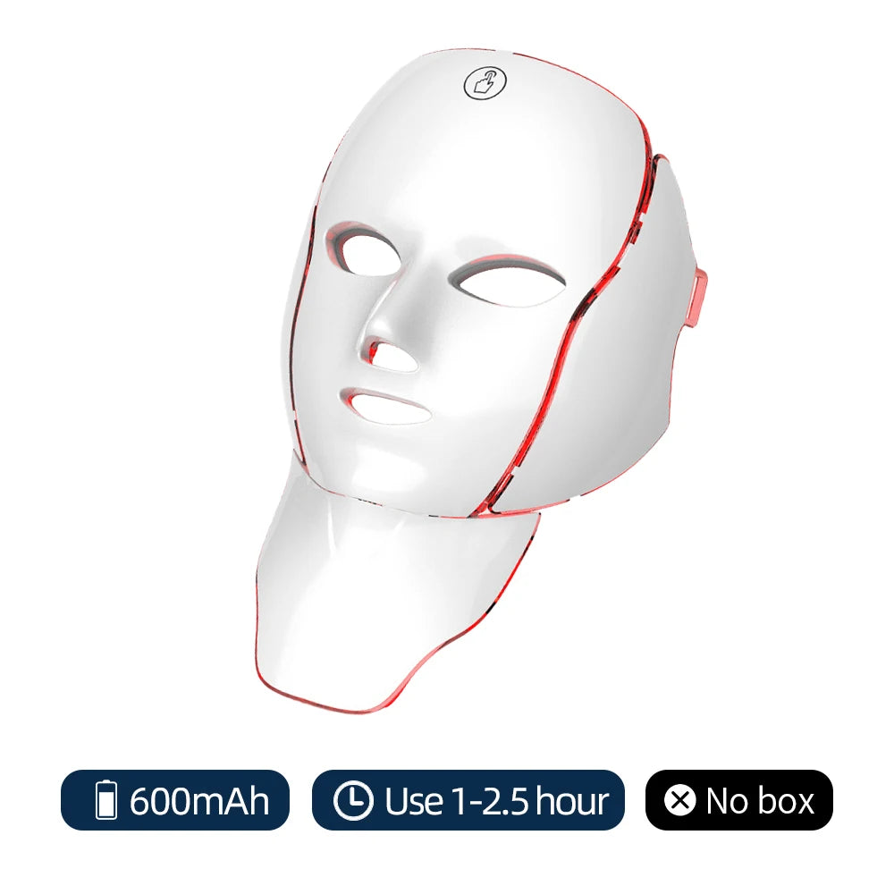Foreverlily LED Facial Mask Rechargeable Facial Beauty Mask Machine 7 Colors LED Photon Skin Care Firming Rejuvenation Tool