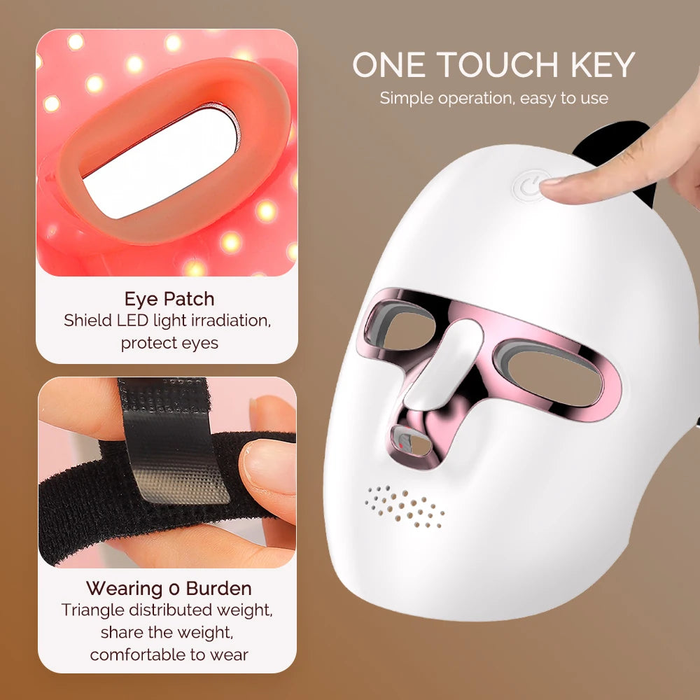 Foreverlily LED Facial Mask Rechargeable Facial Beauty Mask Machine 7 Colors LED Photon Skin Care Firming Rejuvenation Tool