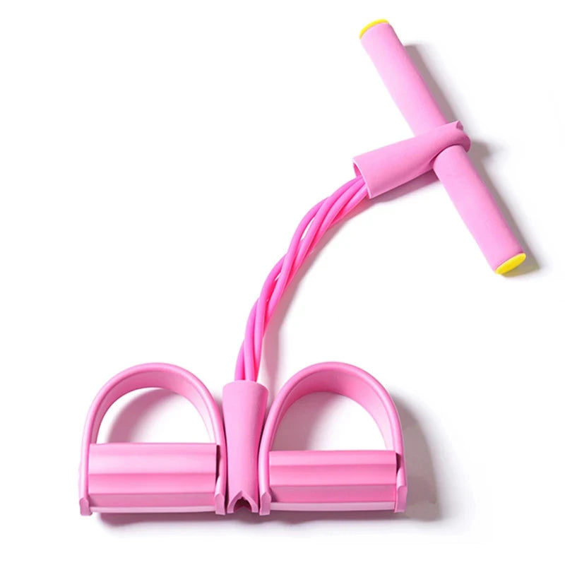 4 Elastic Pull Ropes Abdominal Resistance Band Workout Device for Home Gym Sport Exercise Fitness Equipment