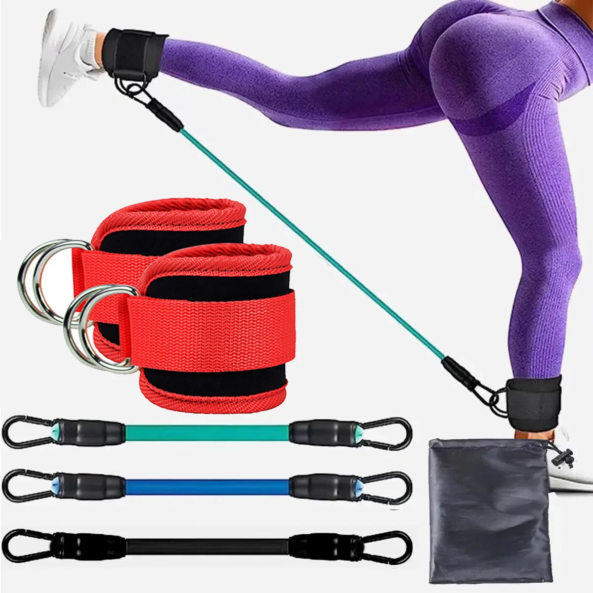 Resistance Bands Set, Ankle Straps, Adjustable Foot Support, Padded Cuff, Ankle Weights, Leg Training Brace, Yoga Sport Gym Equipment
