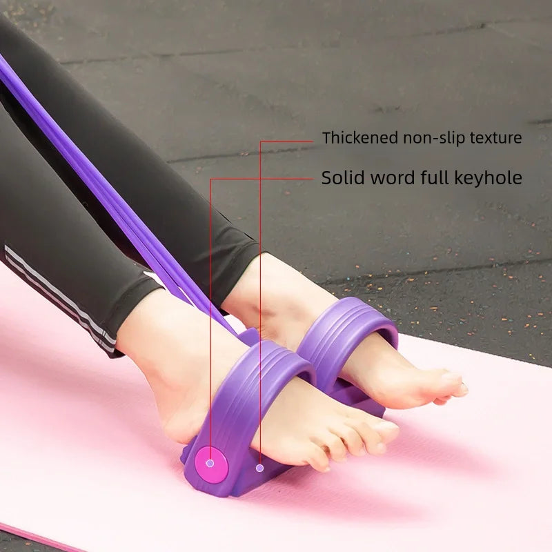 4 Elastic Pull Ropes Abdominal Resistance Band Workout Device for Home Gym Sport Exercise Fitness Equipment