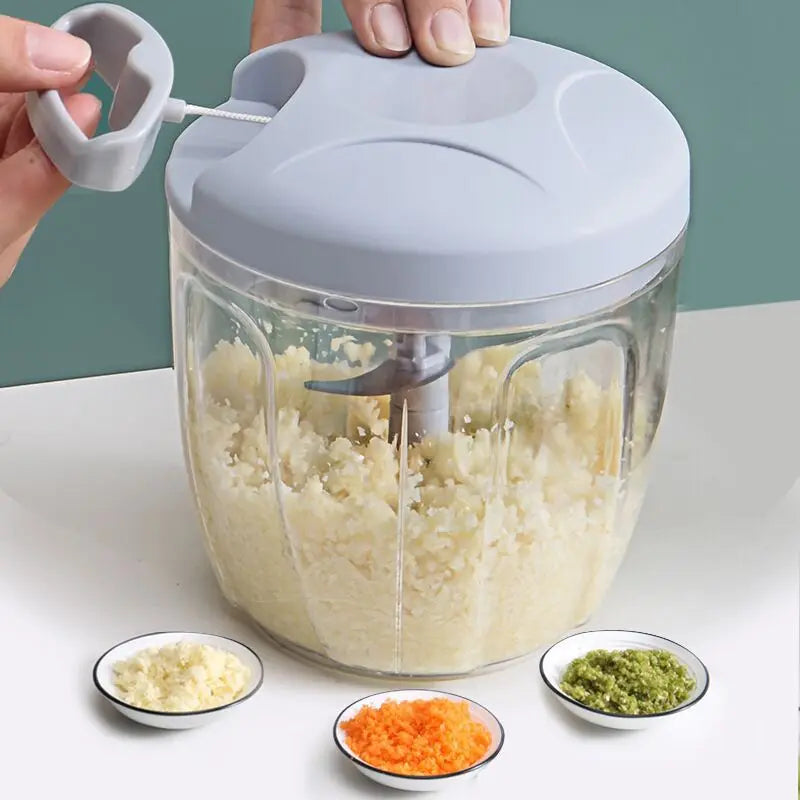 500/900ML Garlic Chopper Meat Grinder Manual Rotate Vegetable Cutter Mincer Slicer Fruit Garlic Crusher Kitchen Gadget Blenders