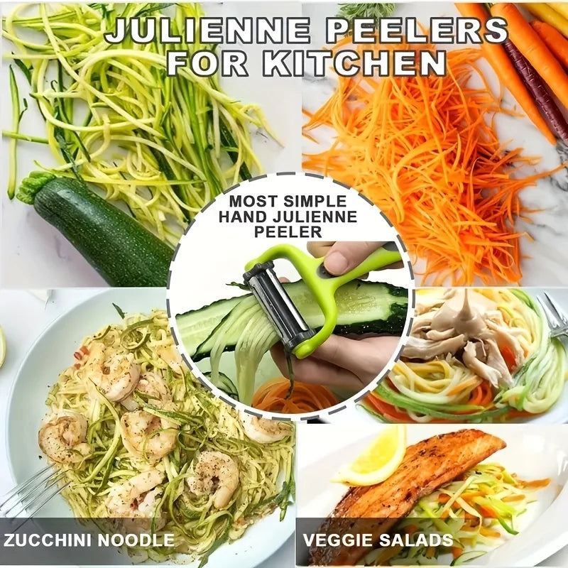3 in 1 Rotary Peeler for Fruits and Vegetables, Cabbage Graters, Salad, Carrot, Potato, Kitchen Multi-Function Grater, Julienne Peeler