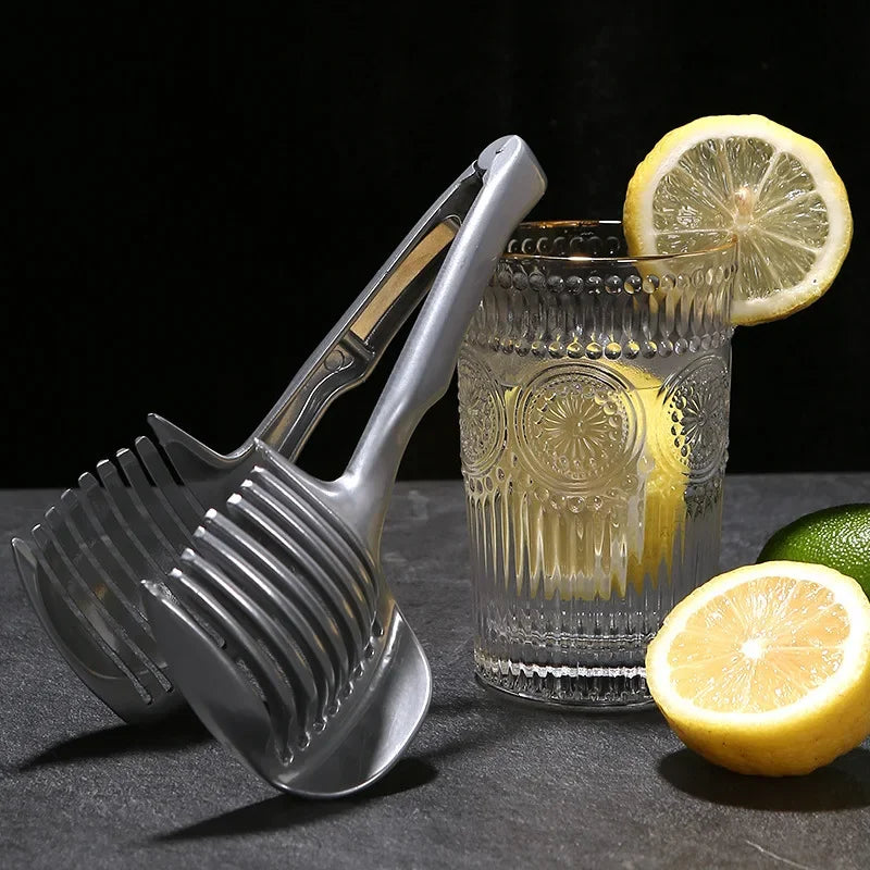 Stainless Steel Fruit Slicer, Orange Lemon Tomato Cutting Tongs, Kitchen Accessory