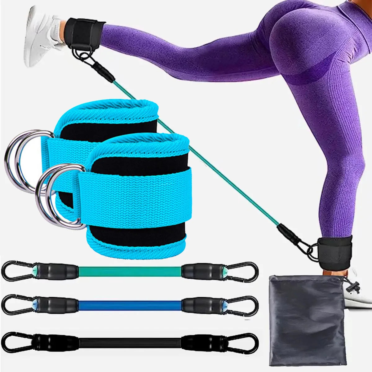Resistance Bands Set, Ankle Straps, Adjustable Foot Support, Padded Cuff, Ankle Weights, Leg Training Brace, Yoga Sport Gym Equipment