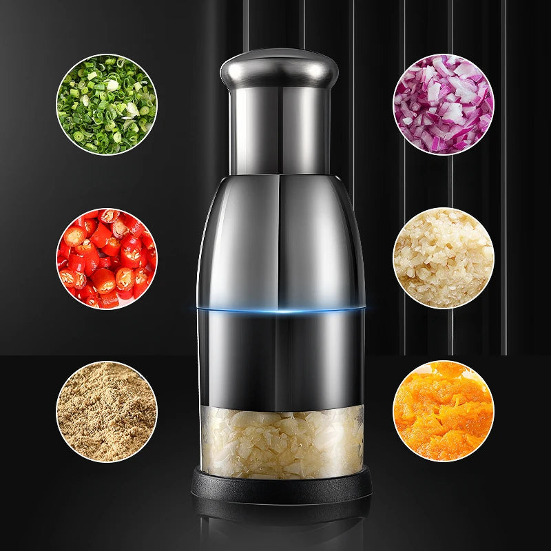 Presse-ail en acier inoxydable PLYS 304, presse-ail manuel domestique, outil de hachage et de purée d'ail spécifique à la cuisine