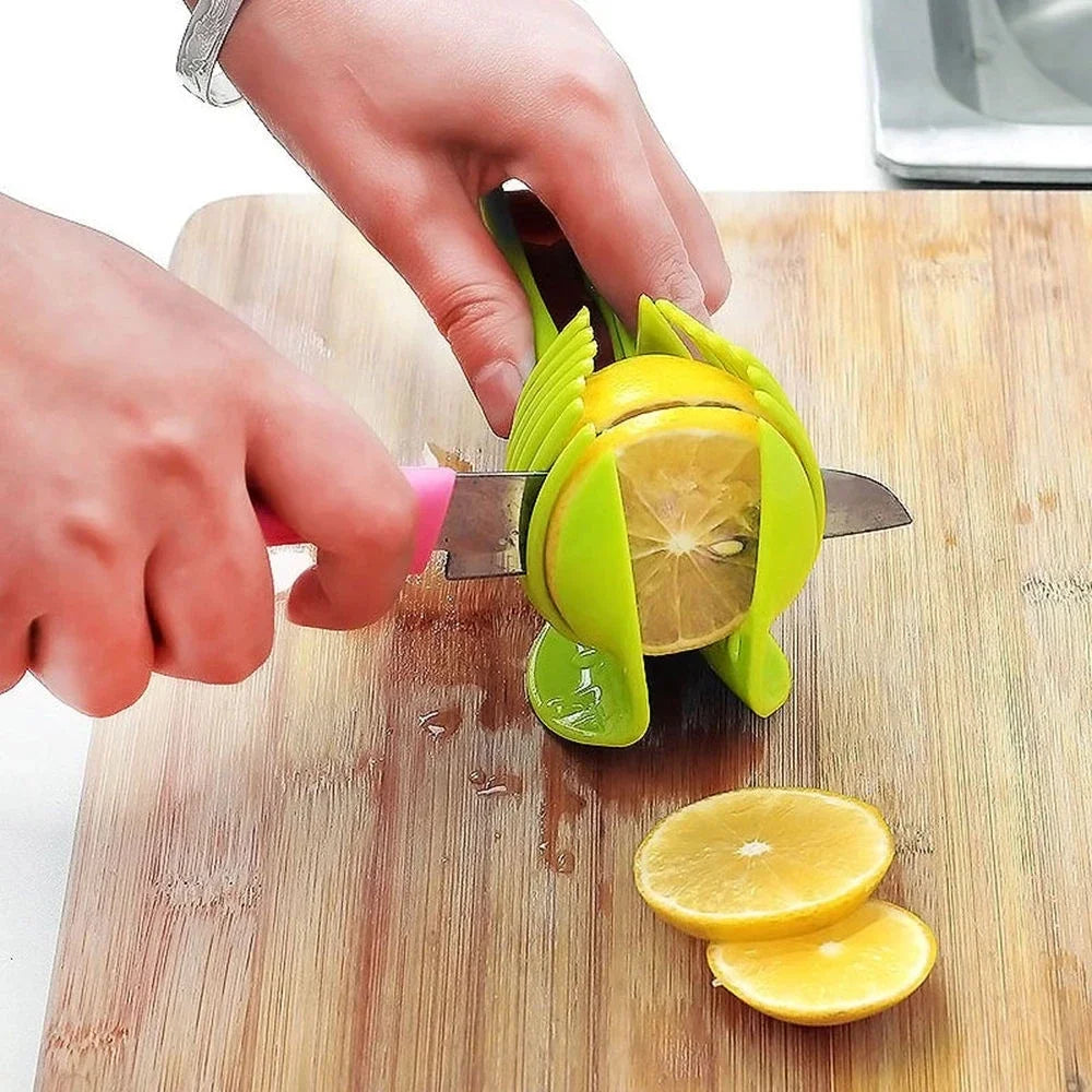 Stainless Steel Fruit Slicer, Orange Lemon Tomato Cutting Tongs, Kitchen Accessory