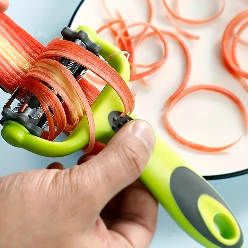 3 in 1 Rotary Peeler for Fruits and Vegetables, Cabbage Graters, Salad, Carrot, Potato, Kitchen Multi-Function Grater, Julienne Peeler