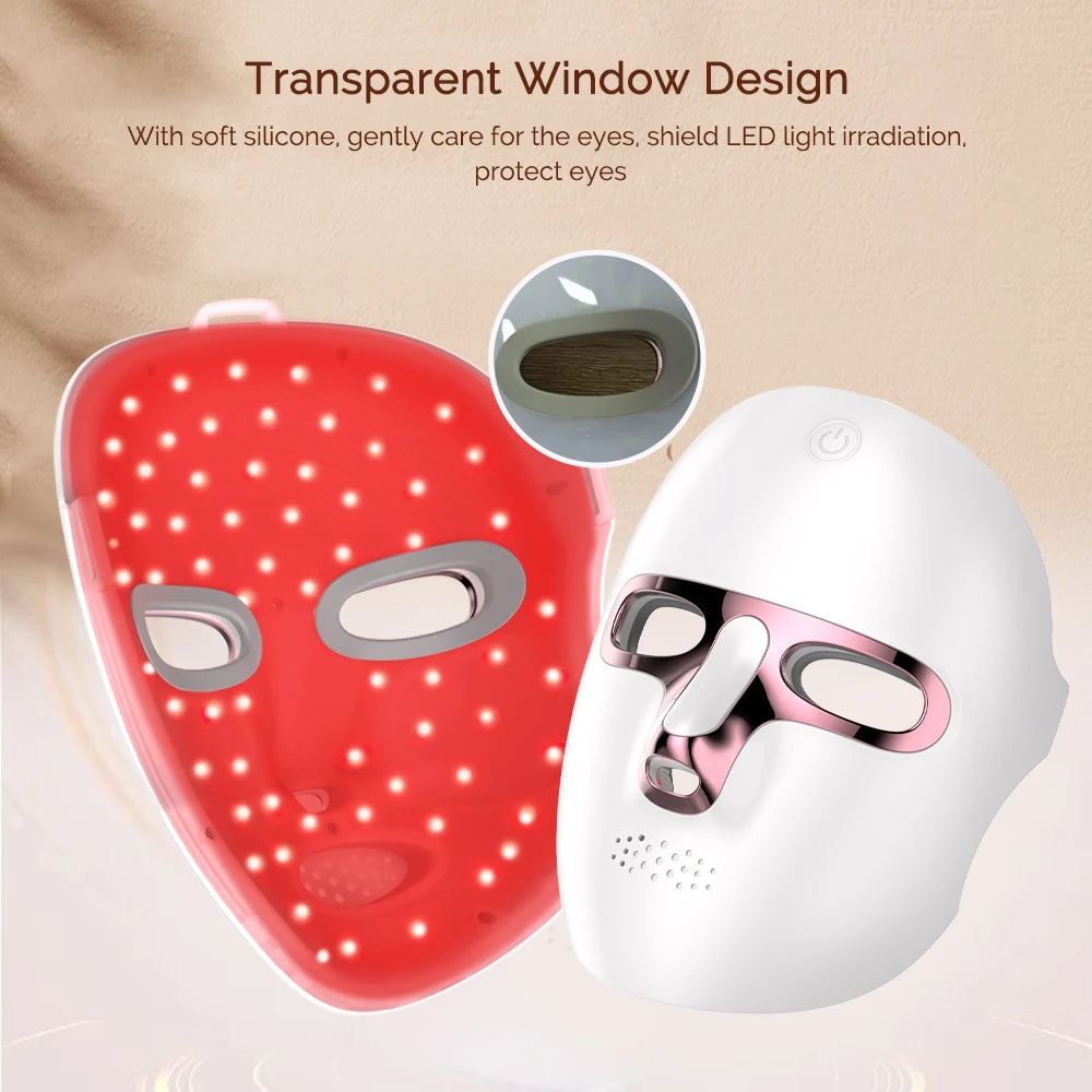 Foreverlily LED Facial Mask Rechargeable Facial Beauty Mask Machine 7 Colors LED Photon Skin Care Firming Rejuvenation Tool