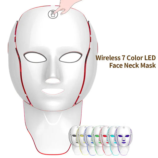 Foreverlily LED Facial Mask Rechargeable Facial Beauty Mask Machine 7 Colors LED Photon Skin Care Firming Rejuvenation Tool 
