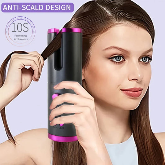 Portable Automatic Curling Iron USB Charging Smart LCD Display Mini Home Use Lazy Wave Curler Salon Tool Accessories 