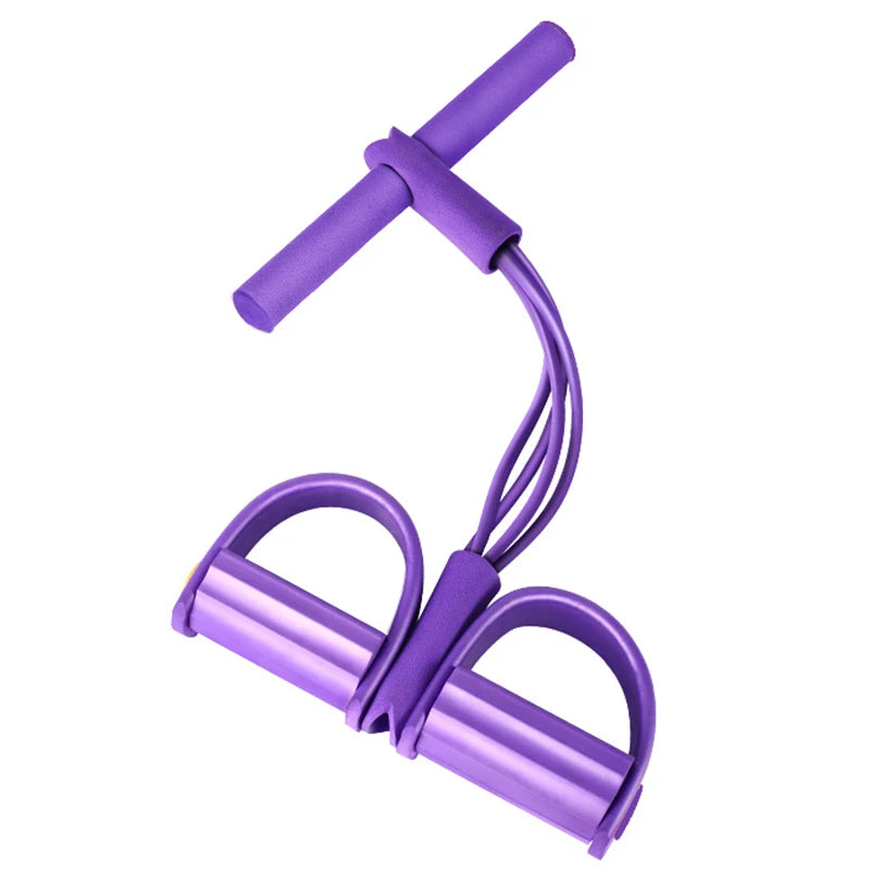 4 Elastic Pull Ropes Abdominal Resistance Band Workout Device for Home Gym Sport Exercise Fitness Equipment 