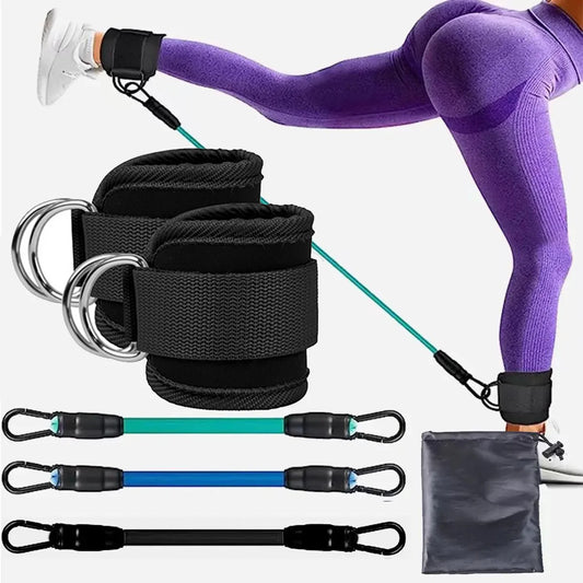 Resistance Bands Set, Ankle Straps, Adjustable Foot Support, Padded Cuff, Ankle Weights, Leg Training Brace, Yoga Sport Gym Equipment 