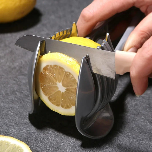 Stainless Steel Fruit Slicer, Orange Lemon Tomato Cutting Tongs, Kitchen Accessory 
